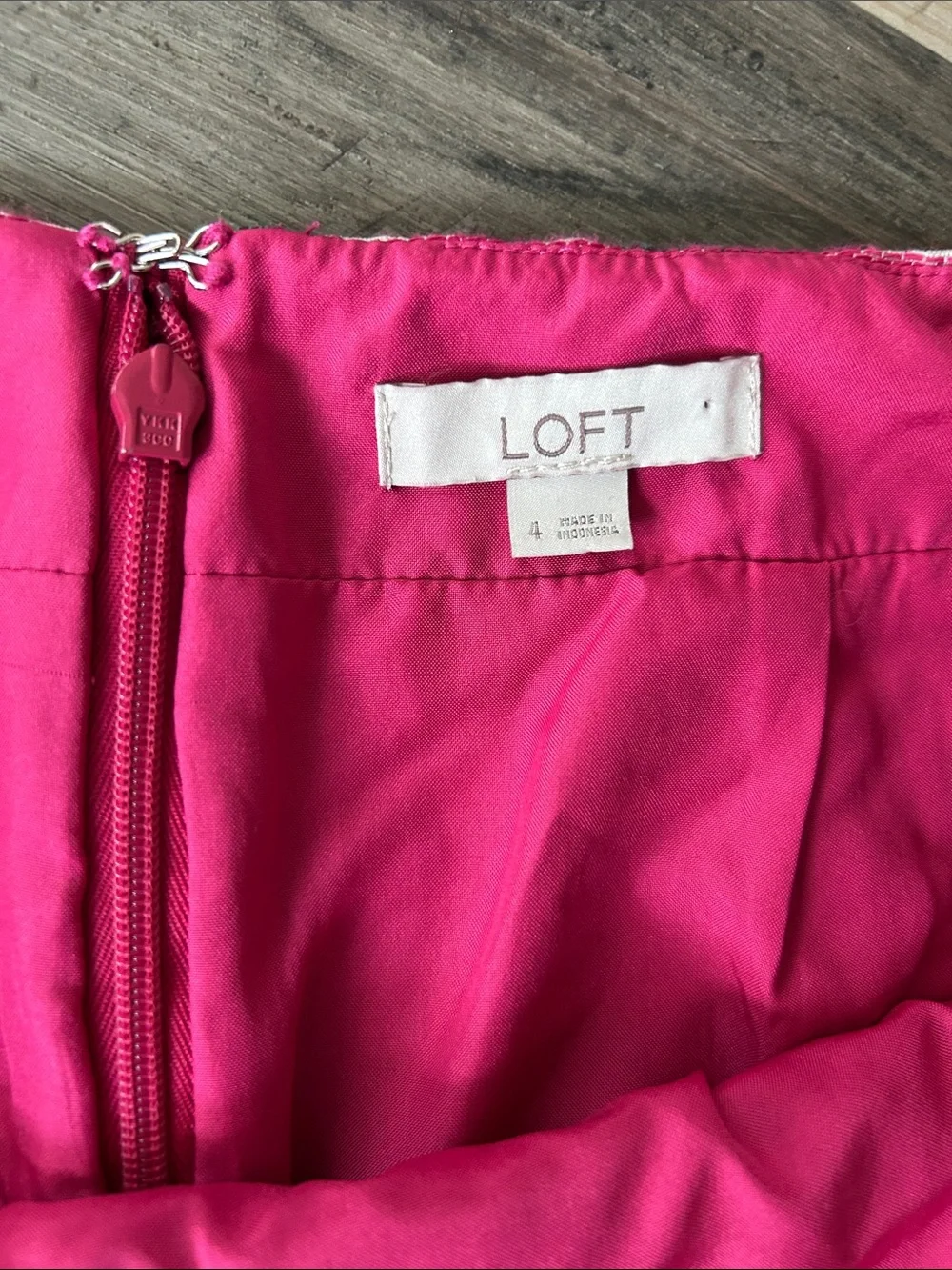 LOFT Fuchsia Multi-Stripe Patterned Mini Skirt Sz 4 Summer Vacay Boho TC0273 - Picture 3 of 8